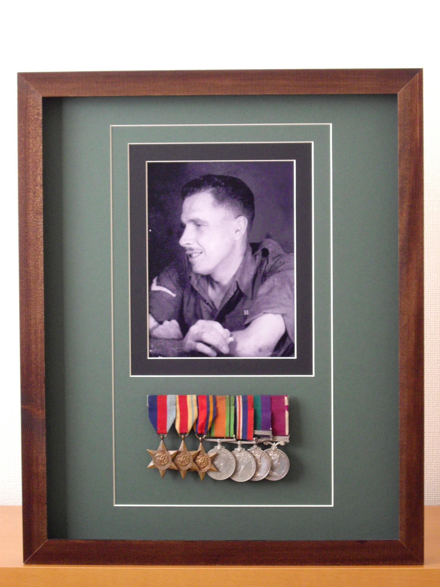 Portrait-Hugh Maines-No1 Commando-Burma-India 1944 plus campaign medals.
