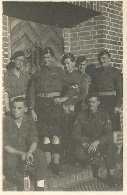 1 Bde Signallers Duffy, extreme right, Jimmy Norton on his right.
