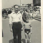 Jimmy Norton and son, Barry, Hunstanton seafront 1952