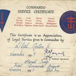 Commando Service Certificate for James Norton 1 Bde., Signals