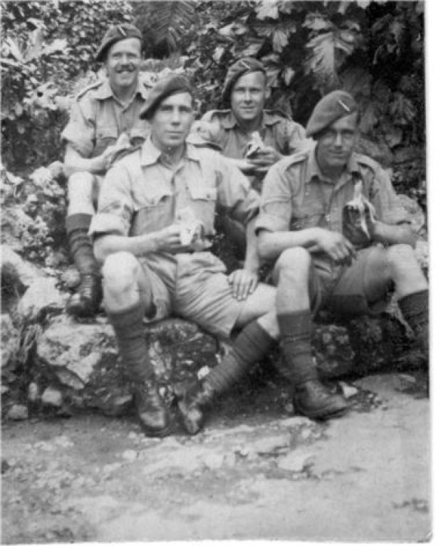 No.2 Commandos Bill Aspey, Frank Healey, Harold Harbert, and Harry Heaton
