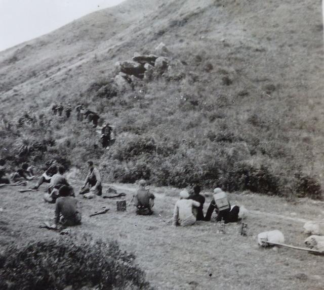 The section resting on patrol route with Chinese women