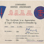 Commando Service Certificate for L/Sgt Bull, 2 Cdo Bde Sigs.