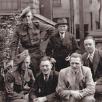Cpl. Alex Mort No.2 Commando and others on leave in Church Street, Bolton