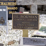 Plaque for J.L. Bouman, No.10(IA) Cdo 2 troop, Area of remembrance at the Commando Memorial