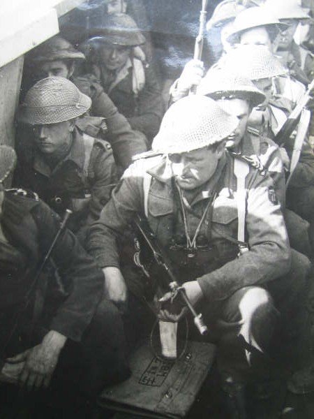 Lt Thomas Turton RNVR and others in an LCA during Exercise Shallufa, HMS Saunders at Kabrit (Kasferit) Suez, November 1943.