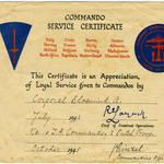 Commando Service Certificate for Albert Bloemink