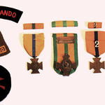 Medals of Albert Bloemink and insignia patches relating to his unit