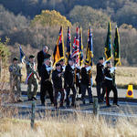 Colours marching to the Memorial at Spean Bridge