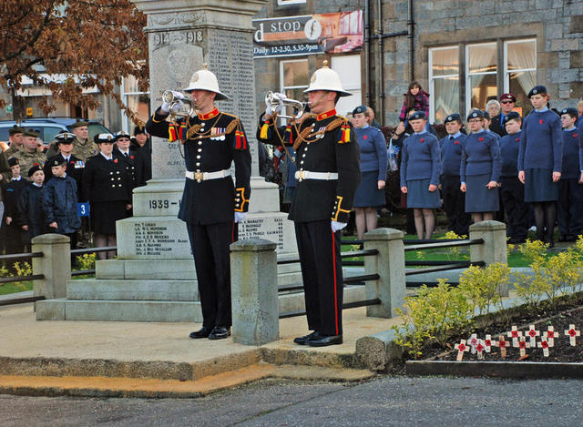 Last Post being played at the memorial in Fort william