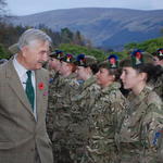 Brigadier Jack thomas inspecting Army cadets