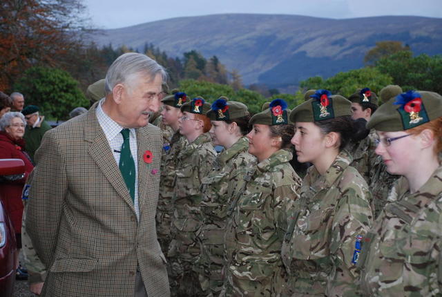 Brigadier Jack thomas inspecting Army cadets