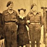 Cpl. W.G. 'Bill' Gregory (right), 47RM Cdo., 'Y' Troop, with friend