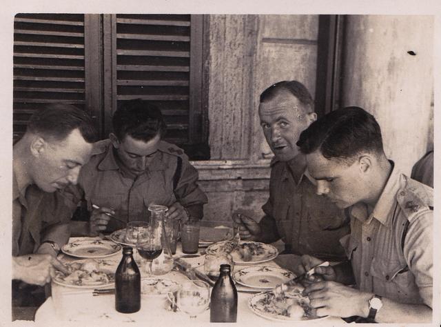 Lt Donald Long MC, Captain Bill Carrie, Lt Angus Ferguson, Villa Borghese, Rome May 1945