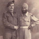 Lt Angus Ferguson No 9 Cdo with a Liaison officer from the 7th Indian Infantry Bde.