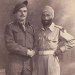 Lt Angus Ferguson No.9 Cdo., with a Liaison officer from the 7th Indian Infantry Bde.
