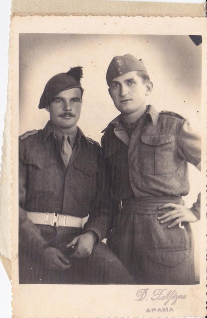Lt Angus Ferguson No 9 Cdo. and Greek army liaison officer, Drama,Nov.1944