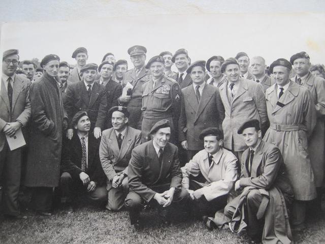No.4 Commando veterans with Field Marshal Montgomery and Major General Gale