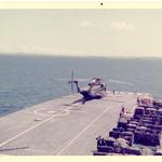 US Marines Jolly Green on flight deck of Hermes, Ex WestLant 1975