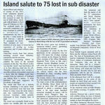 Alderney Press cutting re loss of HMS Affray