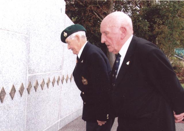 Thomas Crosbie on the right, and another, at the Lympstone memorial