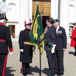 Maj Gen D McDowall meets David Davies, Standard Bearer...