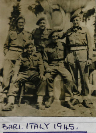 Raymond Craddock (sitting lowest) and others from No 2 Commando