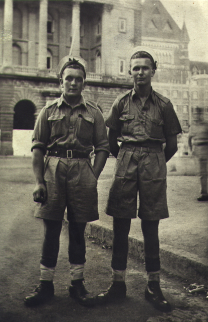 David Fox, RN Beach Commando 'O' (on the right) and another