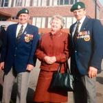 Robinson Collins 43RM Cdo.on the right with his wife and a fellow Commando