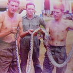 Geordie Whitehead (?); Cpl Tich Littler and Alex McFarlane, 40 Cdo 1967 Singapore. 2 Firing Range.