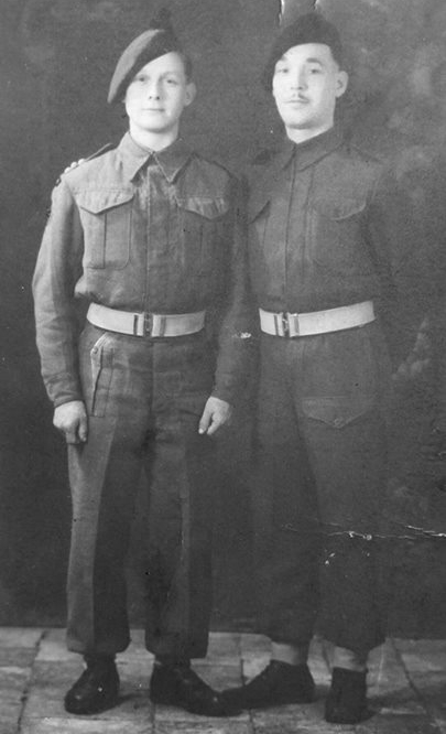 Cpl John Samuel Roberts and pal, No.9 Commando, Italy.