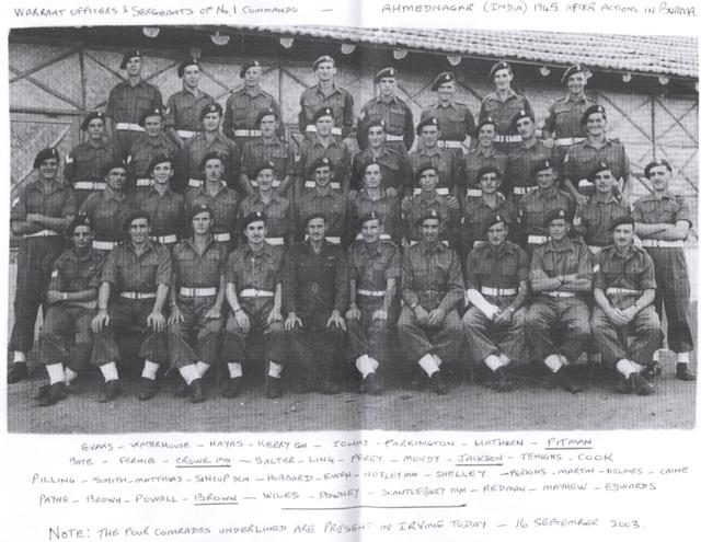 No 1 Cdo Warrant Officers and Sgts 1945