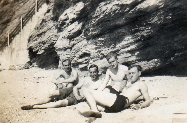 Gordon Webb, Len Coulson, David Style, and Alistair Thorburn, at Falmouth 1943