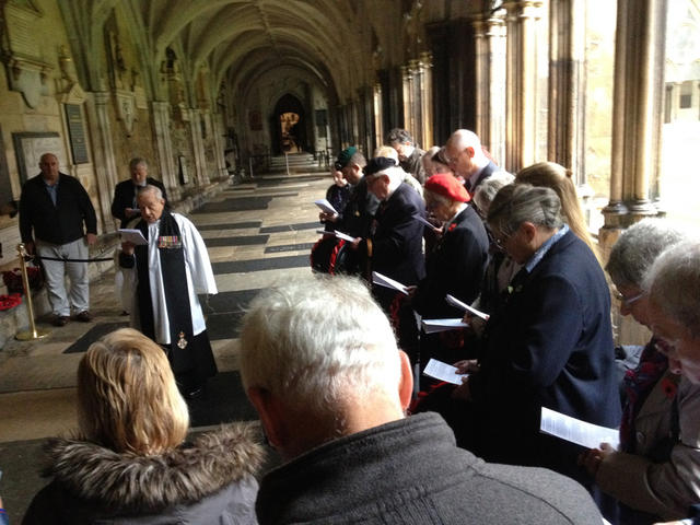 Remembrance service by the memorial in the cloisters at Westminster Abbey (2)