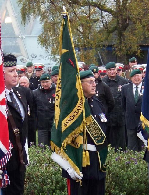 Fred Davies, CVA National Standard Bearer, at Attention at Fort William