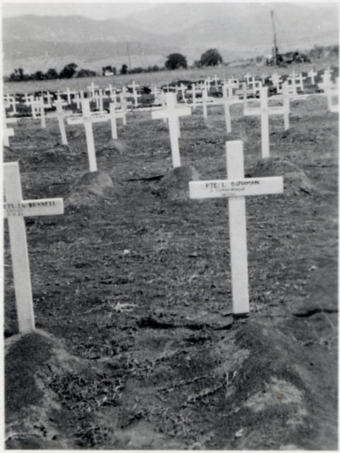 The grave of Pte. Lionel Bowman