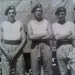 Johnny Bolch (left), L/Cpl  Fred Carrington, and Tommy Mann (right), 43RM Cdo., 'F' troop