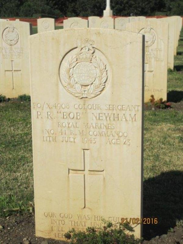 Colour Sergeant Percy Robert Bob Newham, 41RM Commando, Syracuse War Cemetery.