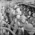 Commandos in an assault landing craft (LCA) during an exercise, April 1942