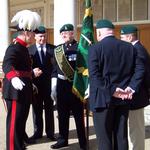 Captain of Invalids, Lt Col Rupert Lucas, briefs Fred Davies about the parade.