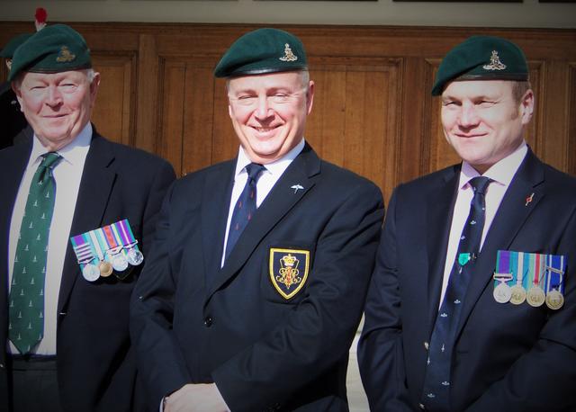 Paddy Barrett, Ernie Brown and another 289 Commando RA Veteran.