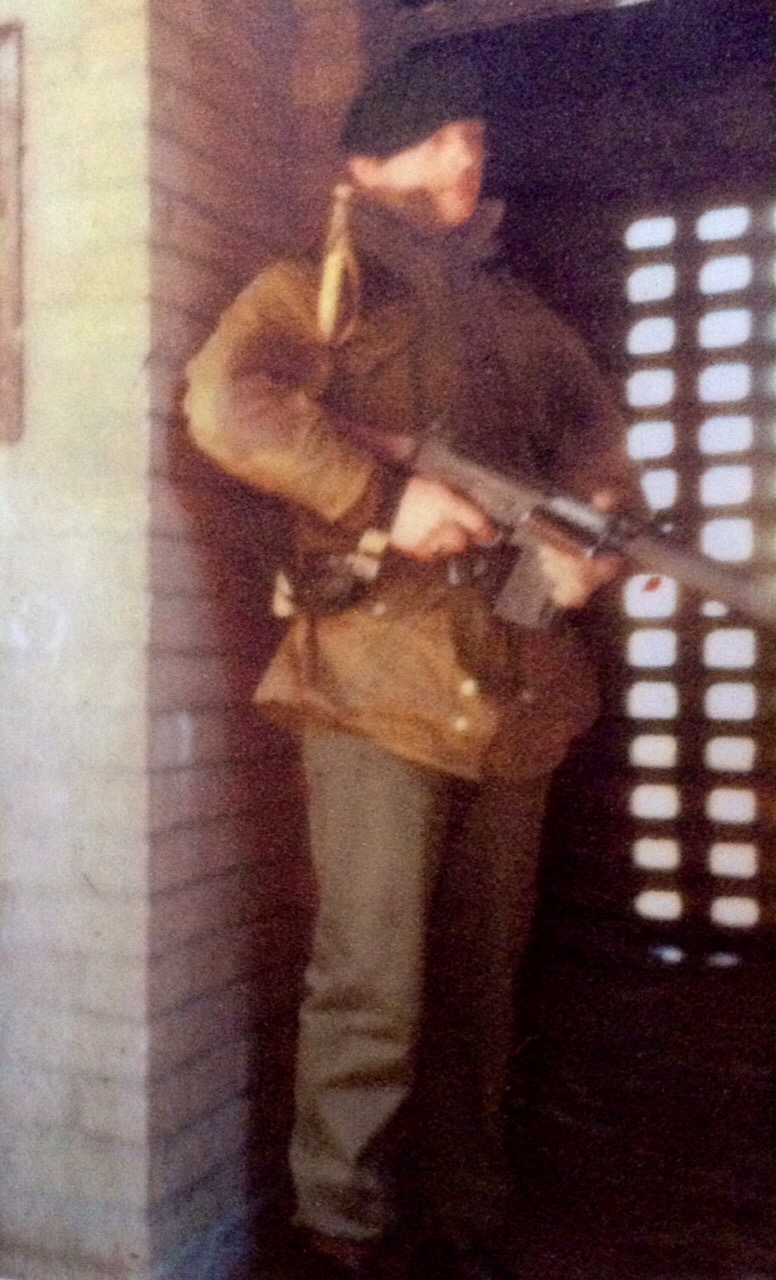 Chris Sawyers, 42 Commando 'M' coy at Unity Flats, Belfast, 1973