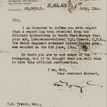 Report on Lt Col Tom Trevor's wounding on D Day