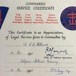 Cdo. Service Certificate for Pte. Kenneth Arthur Millward