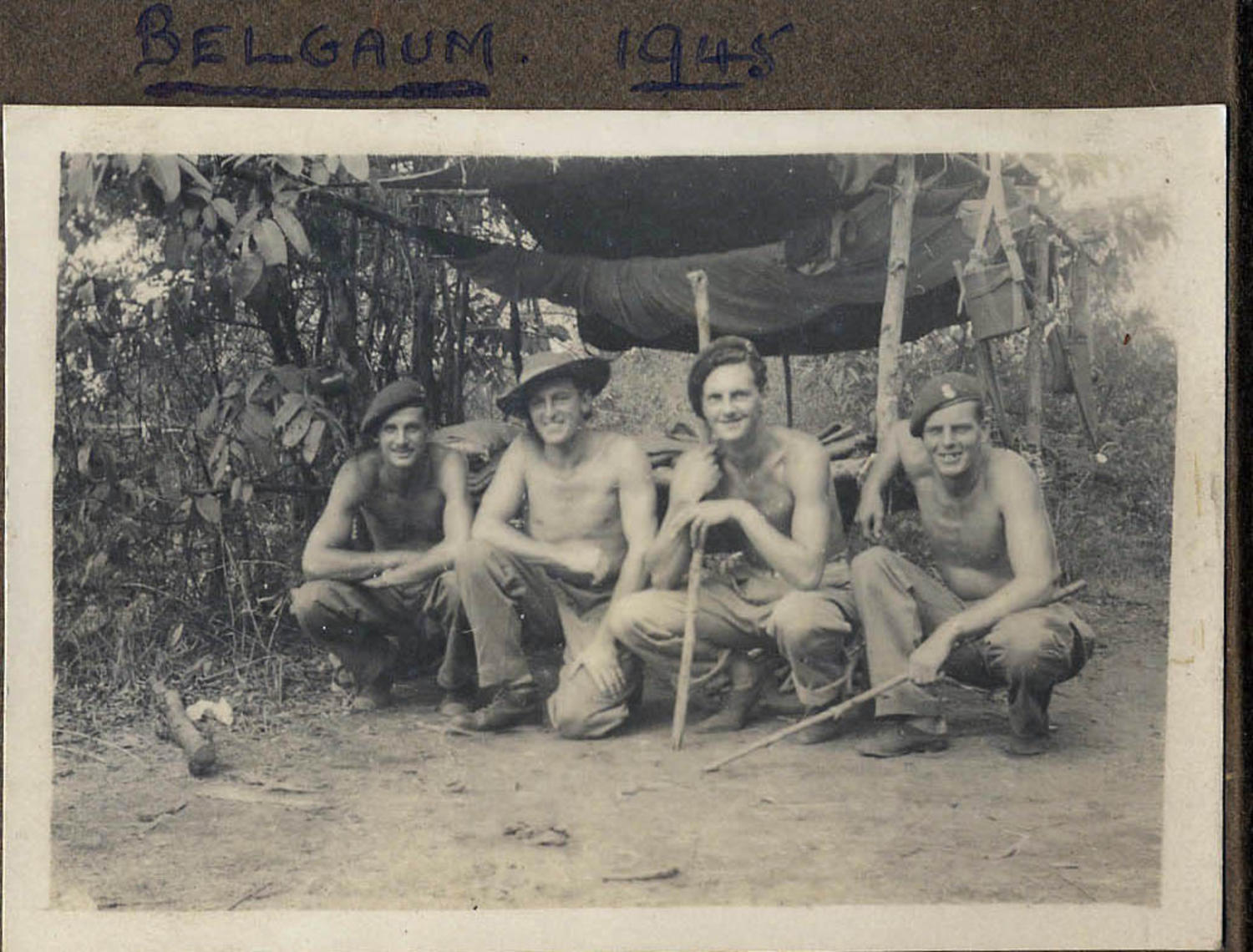 Capt. John Bowyer, No.5 Cdo., and others, Belgaum, India 1945.