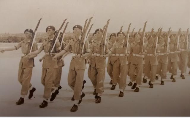 42 Commando, X Troop, coming off parade, 1947, Malta