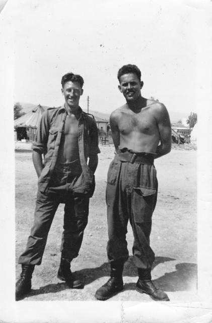 Stan Williams (l) & Derek Preston (r), 45 Cdo.,RM, circa 1955/6