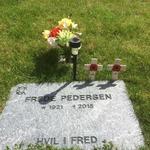 Last resting place of Frede Pedersen, No.5 Cdo., Nørresundby, Denmark.