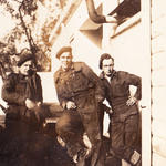 Jack White (left), Pete Smith, and u/k (right), No.2 Commando