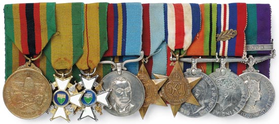 Medals of Major E W Dudley Coventry